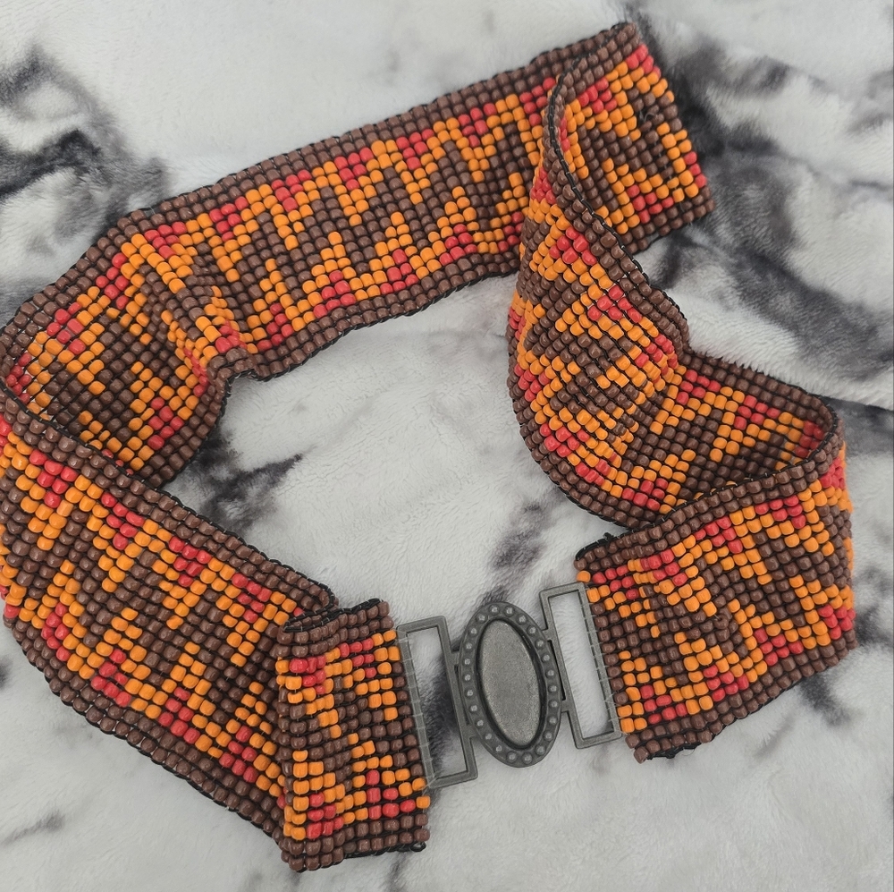 AFRICAN Beaded Belt with Geometric Pattern